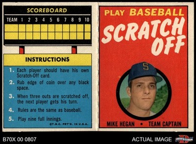 1970 Topps Scratch-Offs Mike Hegan Pilots 5 - EX