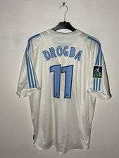 ADIDAS OLYMPIQUE DE MARSEILLE 2002-2003 HOME DROGBA #11 FOOTBALL JERSEY SIZE L