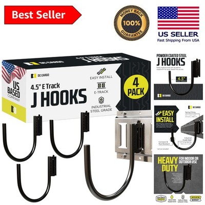 4-Pack 4.5-Inch E Track Hooks: Rugged Design for Maximum Storage & Organization