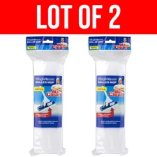 Lot of 2 Mr. Clean Magic Cleaning Eraser Roller Floor Mop Refill Head White/Blue