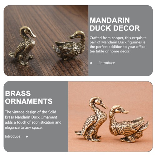 Copper Duck Ornaments Birds Office for Living Room Figurines - Picture 3 of 12