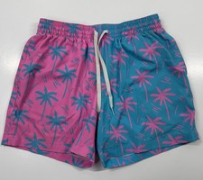 Chubbies Swim Trunks Pink/Blue Palm Tree Print 5.5" Lined Board Shorts Medium