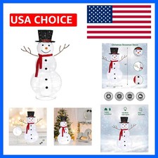 Outdoor Christmas Decorations 4ft Lighted Snowman, White Snowman with Twinkle...