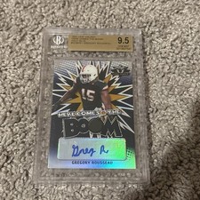 Beckett Graded Gregory Rousseau 2021 Leaf Valiant Auto Here Comes The Boom NFL