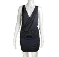 Guess Black Studded Bodycon Wrap Mini Dress Medium NWT
