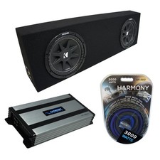 Universal Regular Cab Truck Kicker Comp C10 Dual 10" Black Sub Box HA-A800.1 Amp