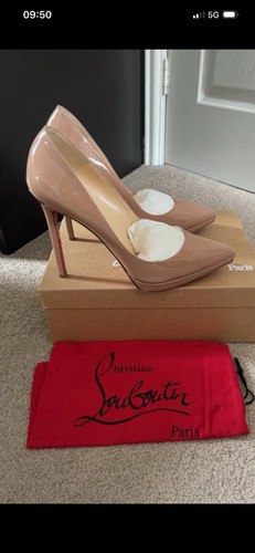 Christian Louboutin Pigalle Plato 120 Nude Patent Leather Court Heels EU 41