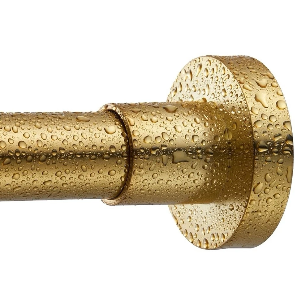 Gold Shower Curtain Rod Tension 43-73 inches Metal Steel Never Rust No Drill 1"W - Image 2 of 4