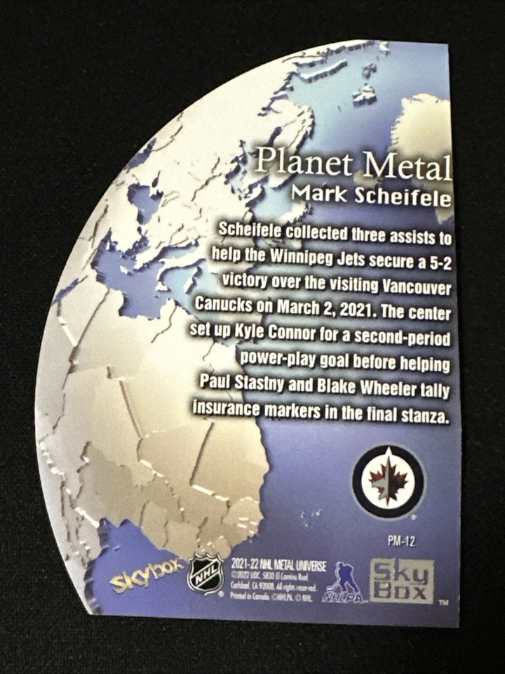 2021-22 Skybox Metal Universe Planet Metal PM-12 Mark Scheifele Winnipeg Jets - Image 2 of 2