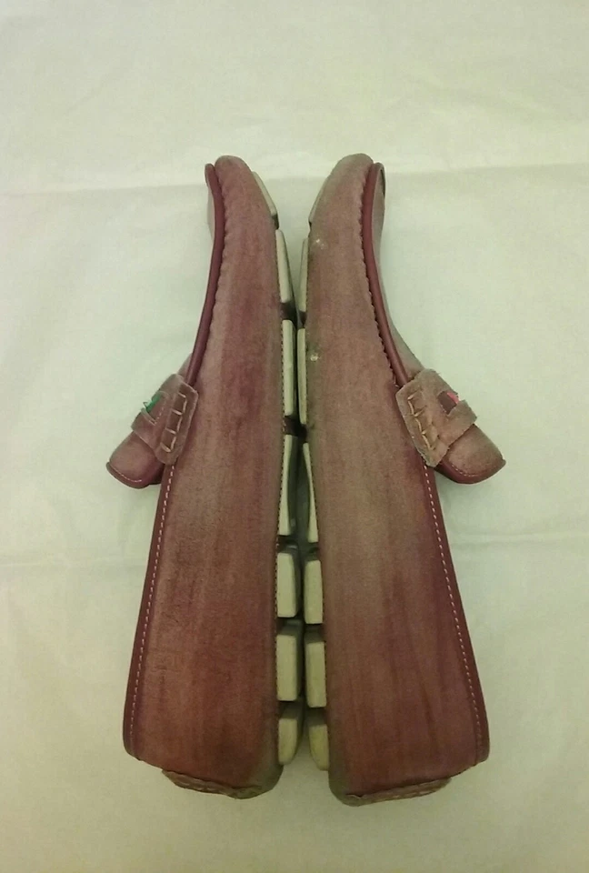 Zapatos de Conductor Bacco Bucci Rosa Sucio/Rojo Gamuza Para Hombre Bandera Italiana Talla 10.5 Foto 3 de 4