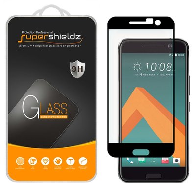Supershieldz Tempered Glass Screen Protector Saver Shield For HTC 10 (Black)