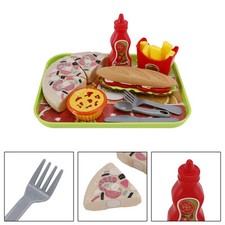 Pizza Egg Tart Hot Dog Pommes Lebensmittel Pretend Küche Kinder Spielzeug Set