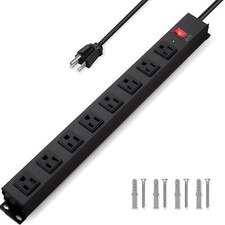 8 Outlet Power Strip Surge Protector, 6 Feet Metal Power Strip Heavy Duty wit...
