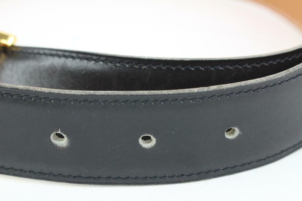 Hermès Black x Brown x Gold 32mm Reversible H Logo Belt Kit  display picture 2
