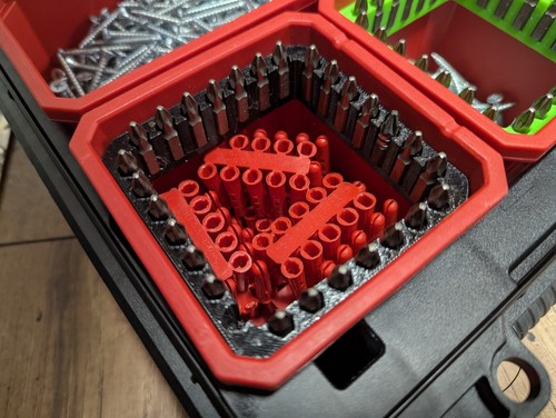 28 Hex Bit Holder Space Saving for Milwaukee Packout Organiser Case Containers - Picture 7 of 31