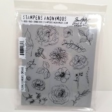 Tim Holtz Stampers Anonymous Cling Stamps 7"X8.5"-Floral Elements CMS-445