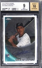 2010 TOPPS CHROME ROOKIE AUTO MIKE STANTON ROOKIE RC BGS 9 AUTO 10
