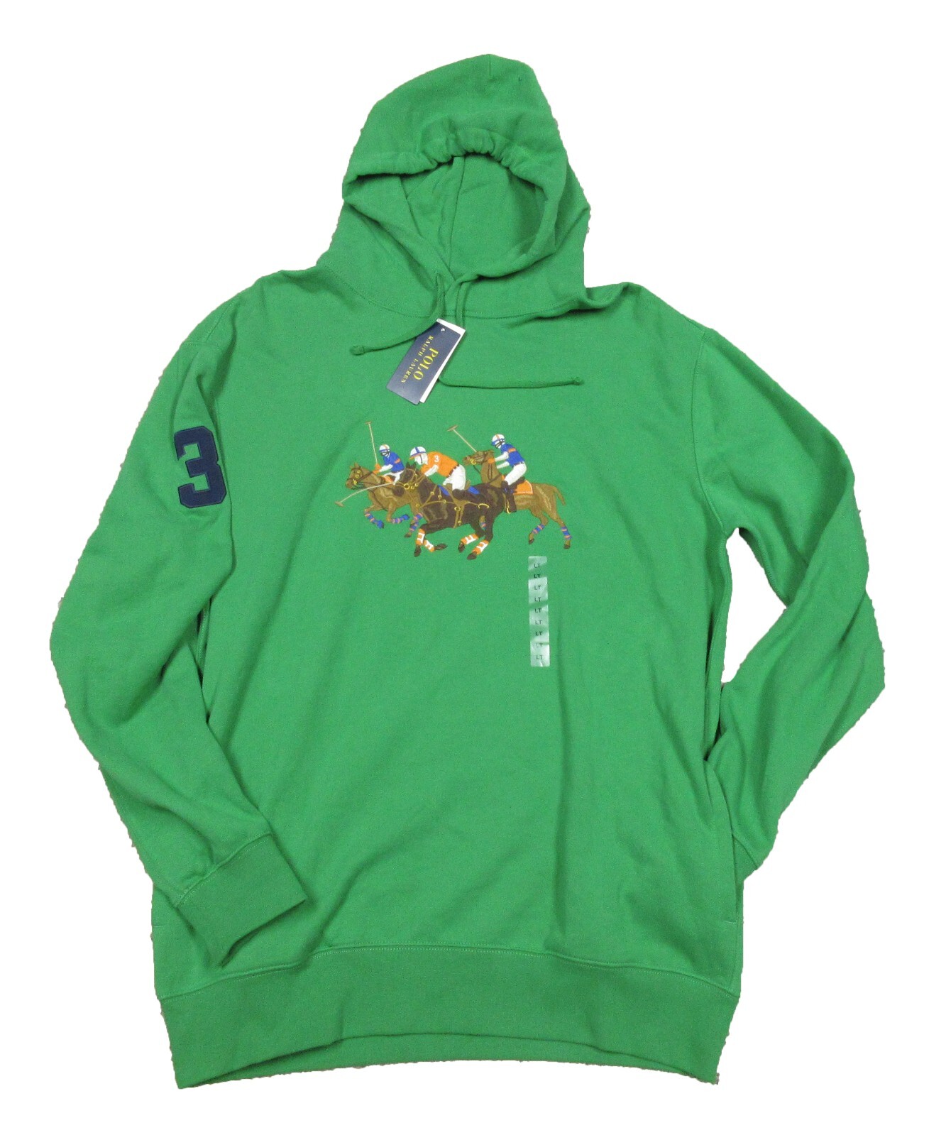 Felpa con cappuccio Polo Ralph Lauren uomo grande e alta triplo pony grafica