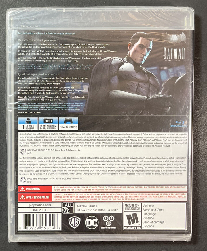 Batman The Telltale Series [ Season Pass Disc ] (PS3) NEW | eBay