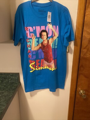 Richard Simmons C'mon Reach Shirt Blue Size Large Spencer's Tshirt Exercise New