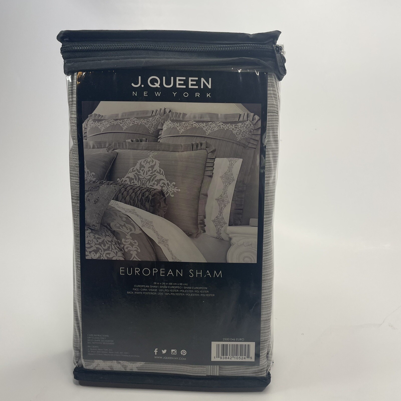NEW J. Queen New York CRESTVIEW European Pillow Sham in Silver Euro eBay