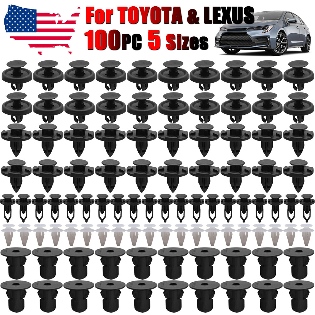 100x For Toyota Engine Cover Inner Fender Bumper Clips Screw Rivets 7 8