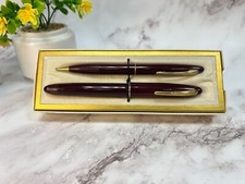 Sheaffers Fountain Pen Mechanical Pencil Set TM Model in Case 14kt Nib Vintage