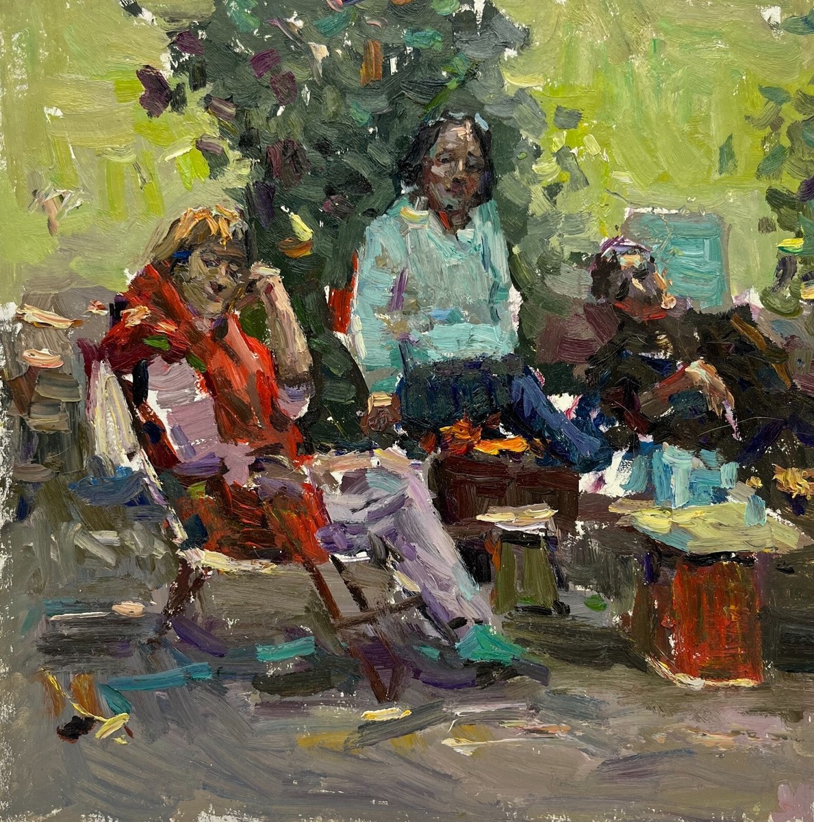 Oil Painting Unframed portrait on the street S.Animov original