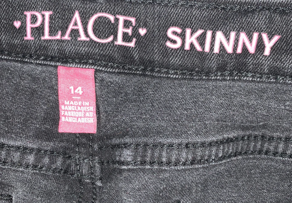 Pantalones de mezclilla elásticos desgastados The Childrens Place usados para niñas (talla 14) Foto 4 de 4