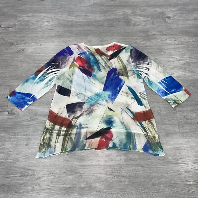 Jess & Jane Tunic Women XL Abstract Oversized Wearable Art Relaxed Whimsical Top