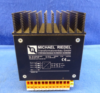Transformator Michael Riedel RDRKN 16K Trafo pri. 380-420V AC sec. 24V DC, 16A