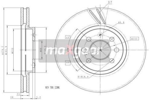 2X Maxgear 19-1065 Bremsscheibe FüR Opel-image