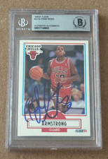 B.J. ARMSTRONG SIGNED 1990-91 FLEER RC BECKETT BAS CHICAGO BULLS