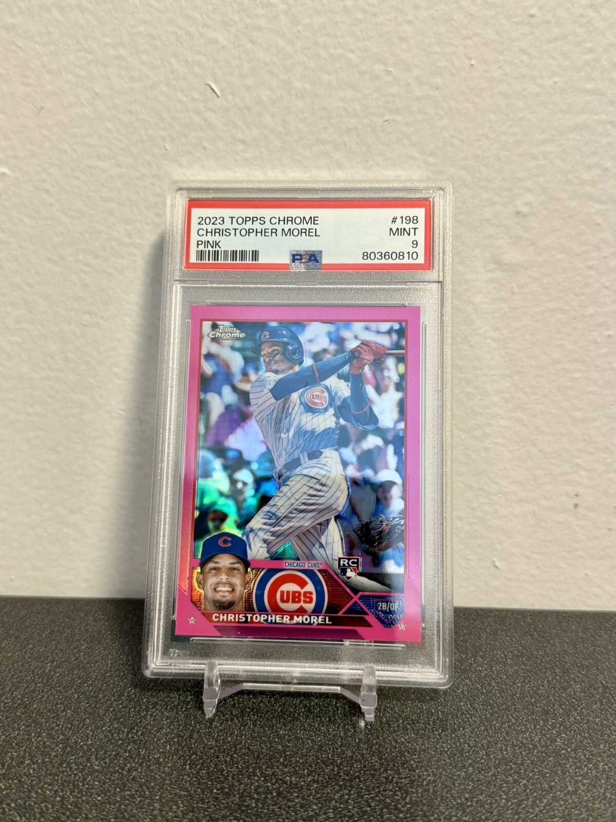 2023 Topps Chrome #198 Christopher Morel ROOKIE RC Pink Refractor PSA 9 MINT