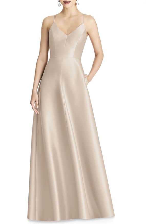 apricot bridesmaid dresses uk WEDTREND Women Apricot Mother of the Bride Dress with Bow Satin One  Shoulder Mermaid Formal Dress  Wedtrend UK