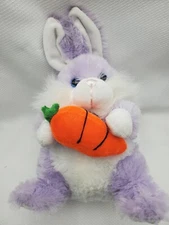 Hunson Trading Lavendar and White Plush Easter Bunny Rabbit Carrot 12"