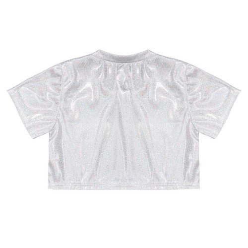 Unisex Kids T-shirt Short Sleeve Top Performance Dancewear Stage Streetwear - Picture 38 of 85