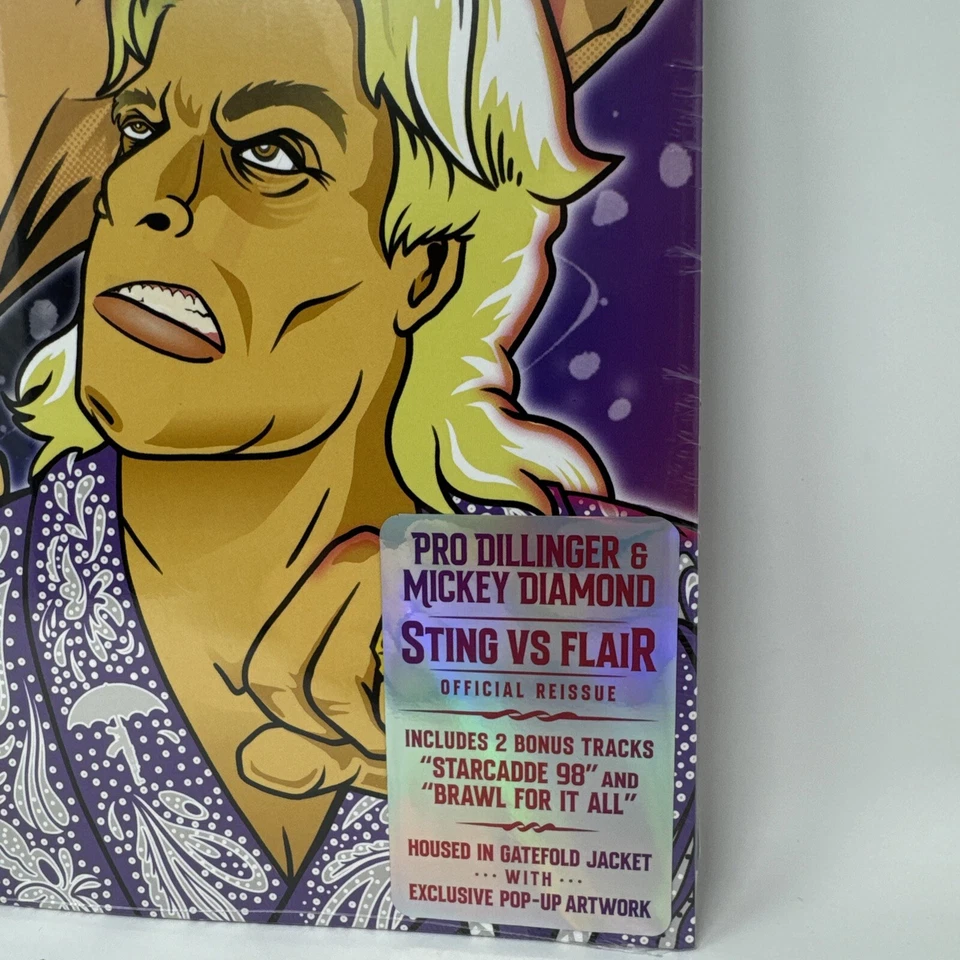 MICKEY DIAMOND Sting VS. Flair LP HALF & HALF Pink Blue /180 IN HAND SEALED — 第 2/4 张图片