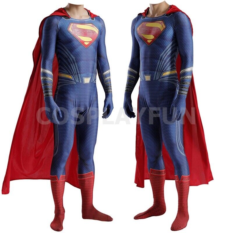 Man Of Steel Superman Clark Kent Battle Suit Halloween Cosplay Costume Set  - Magic Wardrobes