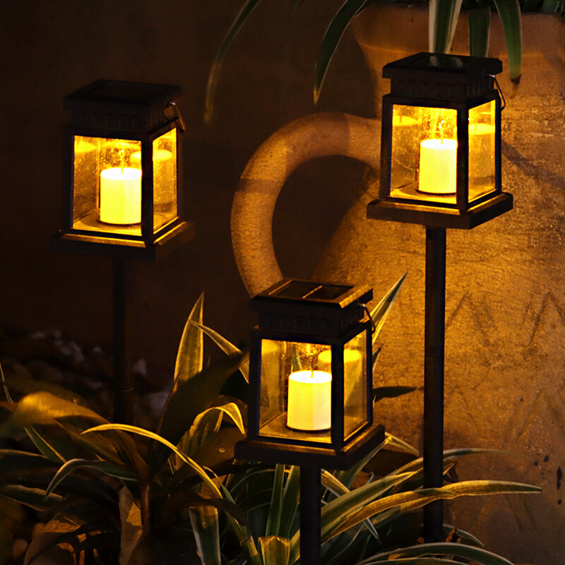LED Solar Lanterns,Solar Candle Lights Outdoor Garden Lantern Hanging