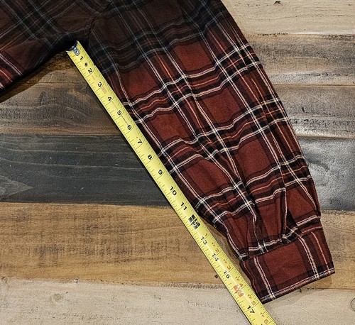 Fashion Nova Checked Heavyweight Ombre Plaid Flannel Button Up Women's Size 1XL - Picture 4 of 8