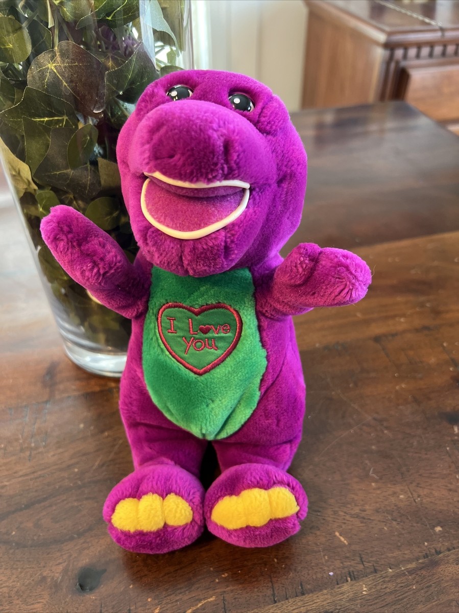 Vintage 1996 Barney Purple Dinosaur 11” Singing Talking Plush
