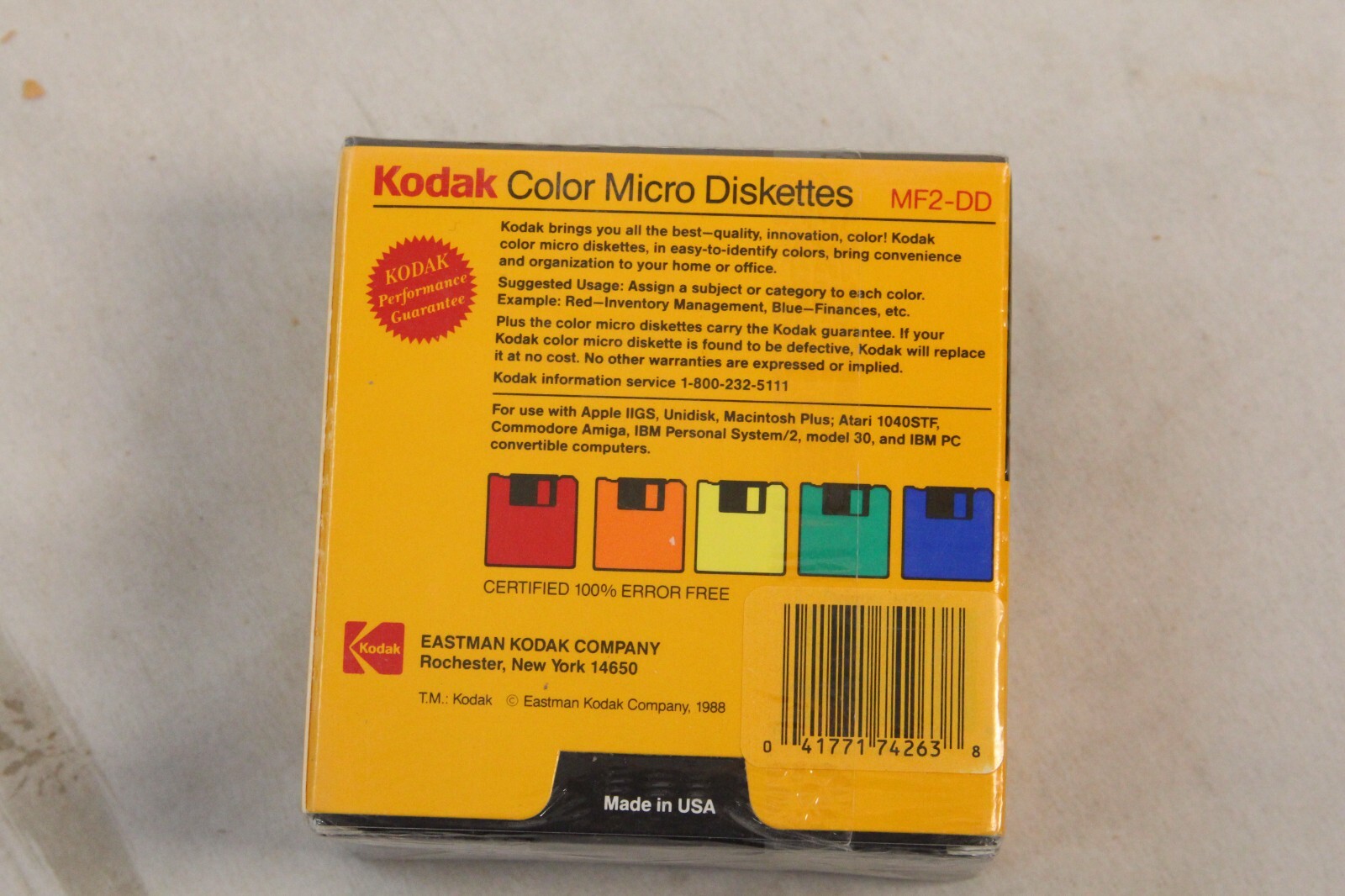Kodak Color Diskettes 2S 2D 3 1/2" 10Pack Floppy Diskettes Disks