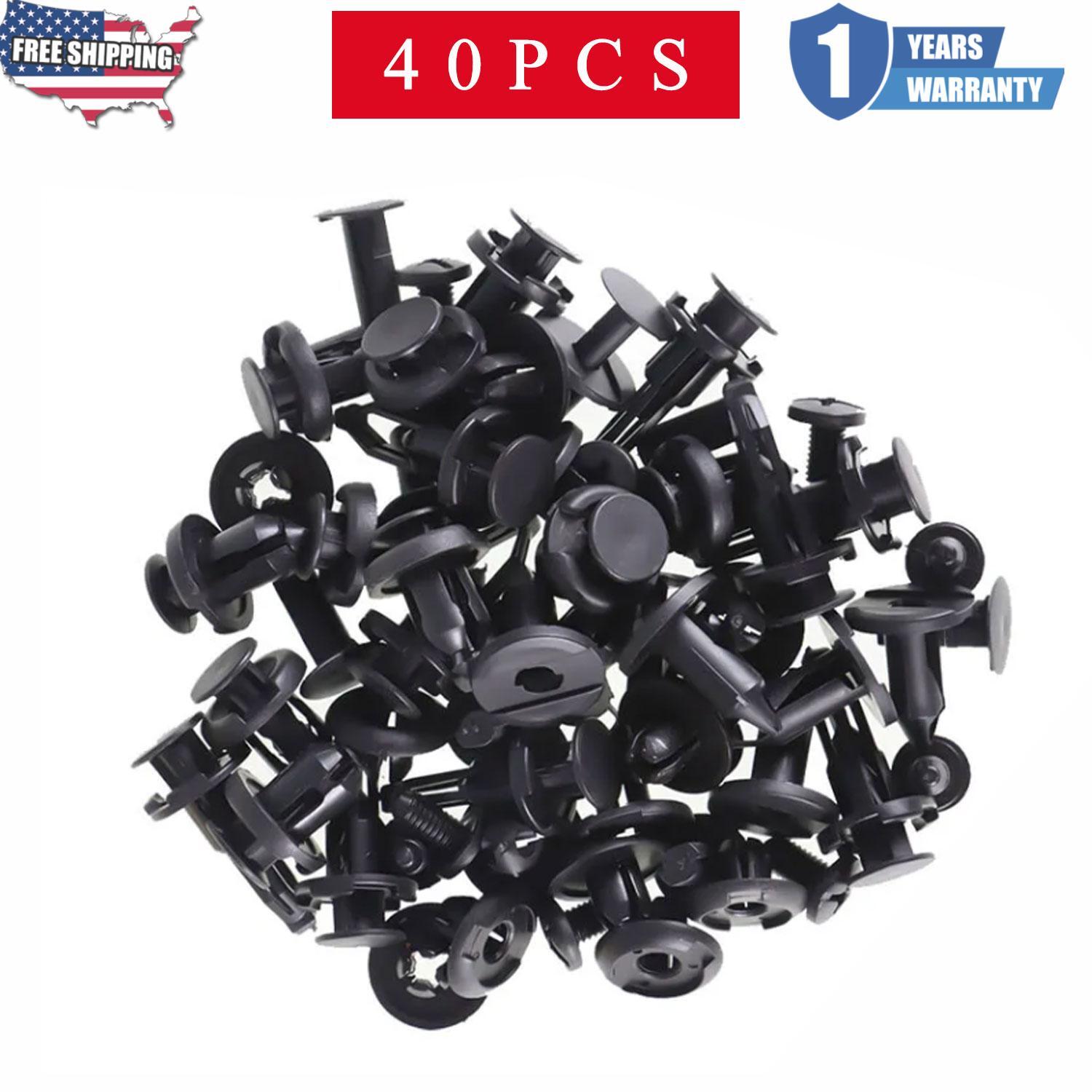 40-Piece Car Bumper Rivet Clip Kit Push Pin Retainer Fasteners