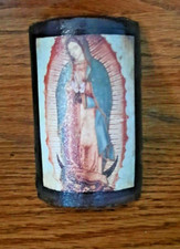 Virgen de Guadalupe mini teja placa de arcilla, México, mexicano, mini