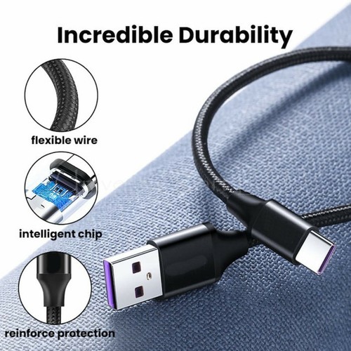 HeavyDuty USB C Type C Charging Cable Braided Fast Phone Charger Long Lead 2m 3m - Picture 5 of 17