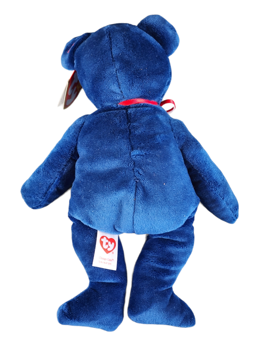 familiar × Bibiy. MASCOT BEAR 青 Chicago Cubs Sky Blue 8 inch Plush Cooperstown 1969 Logo