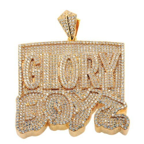 Colgante para hombre Glory Boyz nombre personalizado en moissanita real redonda plata 925 925 - Imagen 5 de 5