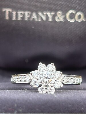 Tiffany & Co. フラワーリング Tiffany & Co Platinum Diamond Flora Flower Diamond Band Ring, Size