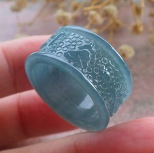 Certified Green Natural A JADE Jadeite Mantra Thumb RING USA 9.75          678678
